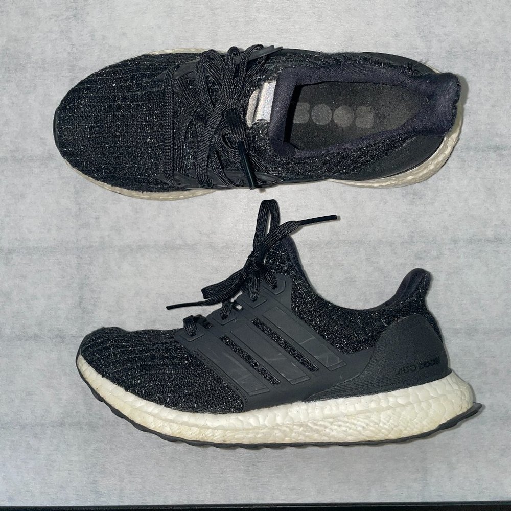 ADIDAS Ultra Boost 4.0 Black White Speckle Sz 4.5 Running Shoes Sneakers 5.5